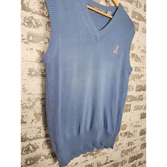 Aureus Golf Sweater Mens Large Blue‎ TPC Sawgrass Embroidered Vintage - Picture 3 of 9